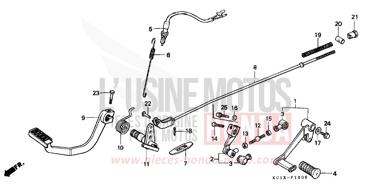 SCHALTPEDAL/BREMSPEDAL von CB1300 Super Bold'or ABS PLEIADES SILVER METALLIC-U (NH104MU) von 1982